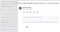 Bei Google für Michael Thielke als Versicherungsmakler und Baufinanzierungsvermittler eine Referenz - Rezension geben